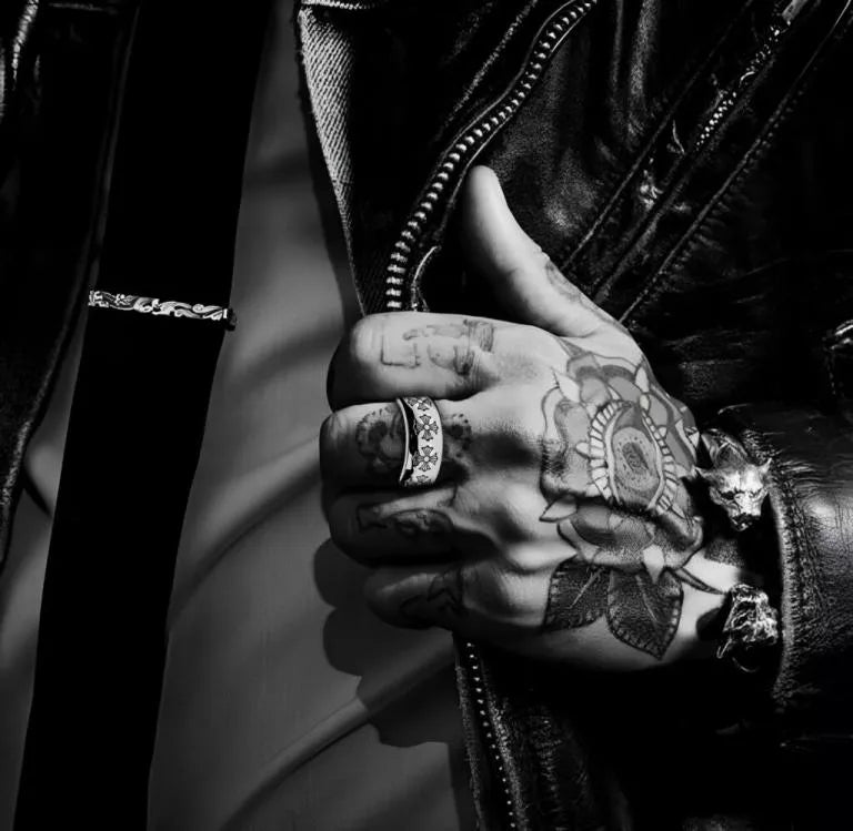 Chrome Hearts ETCHED PLUS BAND RING -2