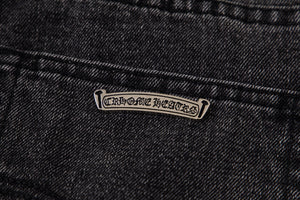 Chrome Hearts Multi Cross Patch Denim Jeans - Grey Gothic Street Pants 1111