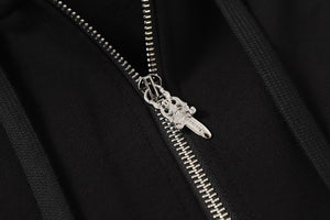 Chrome Hearts Colorful Rhinestone Hoodie - Black Gothic Street Sweatshirt 2608