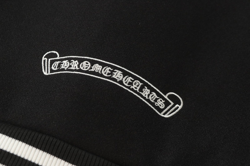 Chrome Hearts Black White Street Style Baseball Coat 0002