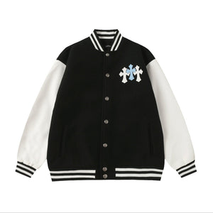 Chrome Hearts Black White Street Style Baseball Coat 0002
