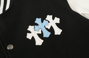 Chrome Hearts Black White Street Style Baseball Coat 0002