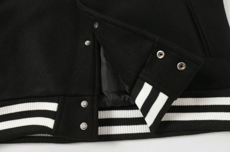 Chrome Hearts Black White Street Style Baseball Coat 0002