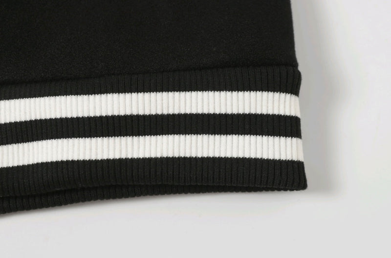 Chrome Hearts Black White Street Style Baseball Coat 0002