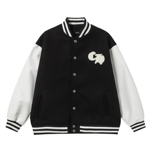 Chrome Hearts Varsity Jacket - Black White Gothic Baseball Coat 2206