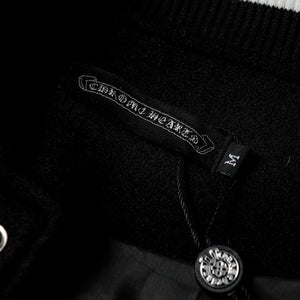 Chrome Hearts Varsity Jacket - Black White Gothic Baseball Coat 2206