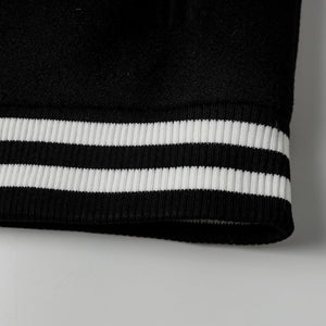 Chrome Hearts Layered Cross Varsity Jacket - Black White Street Style Outerwear 2208