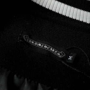 Chrome Hearts Layered Cross Varsity Jacket - Black White Street Style Outerwear 2208