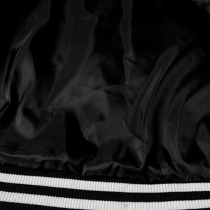 Chrome Hearts Layered Cross Varsity Jacket - Black White Street Style Outerwear 2208