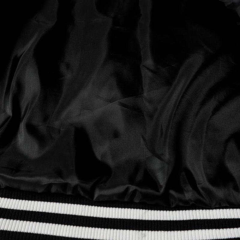 Chrome Hearts Layered Cross Varsity Jacket - Black White Street Style Outerwear 2208