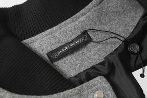 Chrome Hearts Multi Cross Varsity Jacket - Grey Black Street Jacket 2215