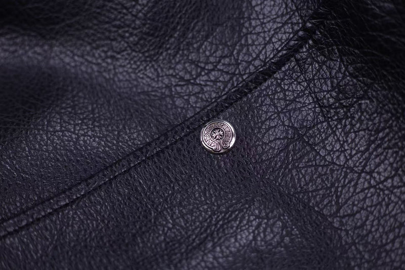 Chrome Hearts Embroidered Sleeve Varsity Jacket - Black Streetwear Coat 5577