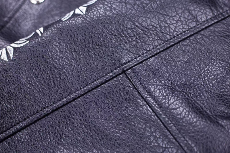 Chrome Hearts Fleur-de-lis Patch Varsity Jacket - Grey Tie-dye Outerwear A5588