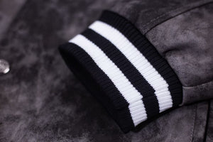 Chrome Hearts Fleur-de-lis Patch Varsity Jacket - Grey Tie-dye Outerwear A5588