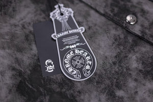 Chrome Hearts Fleur-de-lis Patch Varsity Jacket - Grey Tie-dye Outerwear A5588