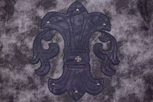 Chrome Hearts Fleur-de-lis Patch Varsity Jacket - Grey Tie-dye Outerwear A5588