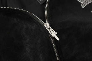 Chrome Hearts Horseshoe Cross Jacket - Black Street Embroidered Coat 8800
