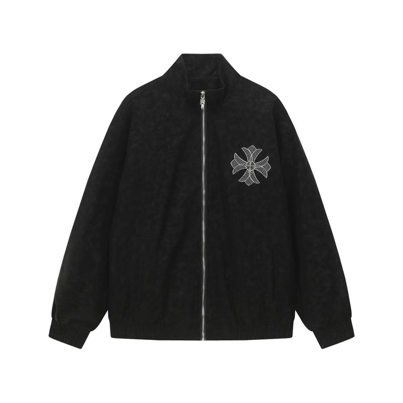 Chrome Hearts Horseshoe Cross Jacket - Black Street Embroidered Coat 8800