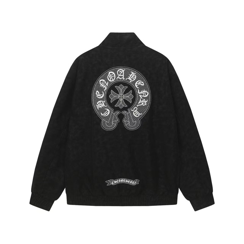 Chrome Hearts Horseshoe Cross Jacket - Black Street Embroidered Coat 8800