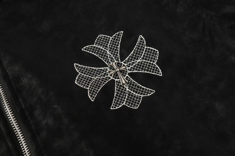 Chrome Hearts Horseshoe Cross Jacket - Black Street Embroidered Coat 8800