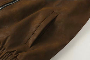 Chrome Hearts Cross Patch Suede Jacket - Brown Gothic Streetwear Outerwear 8833