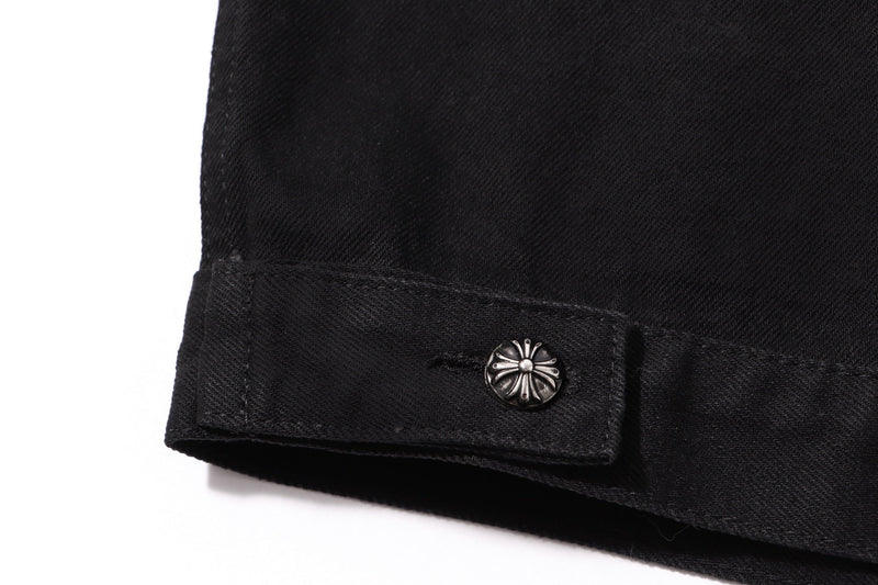 Chrome Hearts Multi Cross Studded Denim Jacket - Black Gothic Streetwear Coat H49