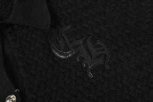 Chrome Hearts Gothic Cross Knit Cardigan - Black Grey Streetwear Jacket 904