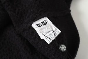 Chrome Hearts Gothic Cross Knit Cardigan - Black Grey Streetwear Jacket 904