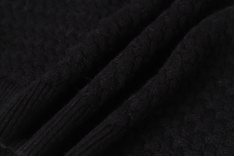 Chrome Hearts Gothic Cross Knit Cardigan - Black Grey Streetwear Jacket 904