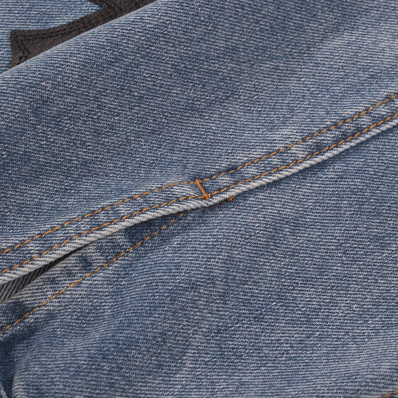 Chrome Hearts Patchwork Denim Jacket - Vintage Blue Gothic Street Jacket 0789